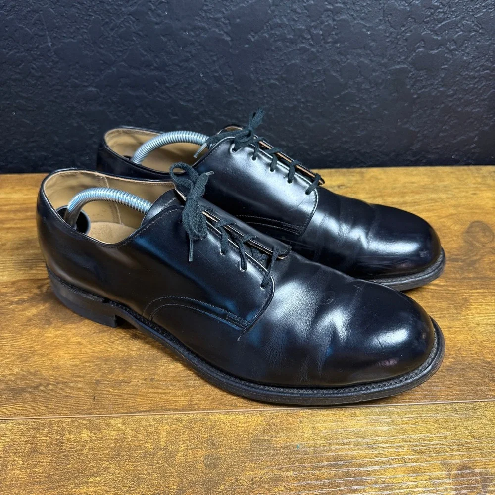 O'Sullivan Plain Toe Oxford Black Leather Dress Shoes Mens 10 D